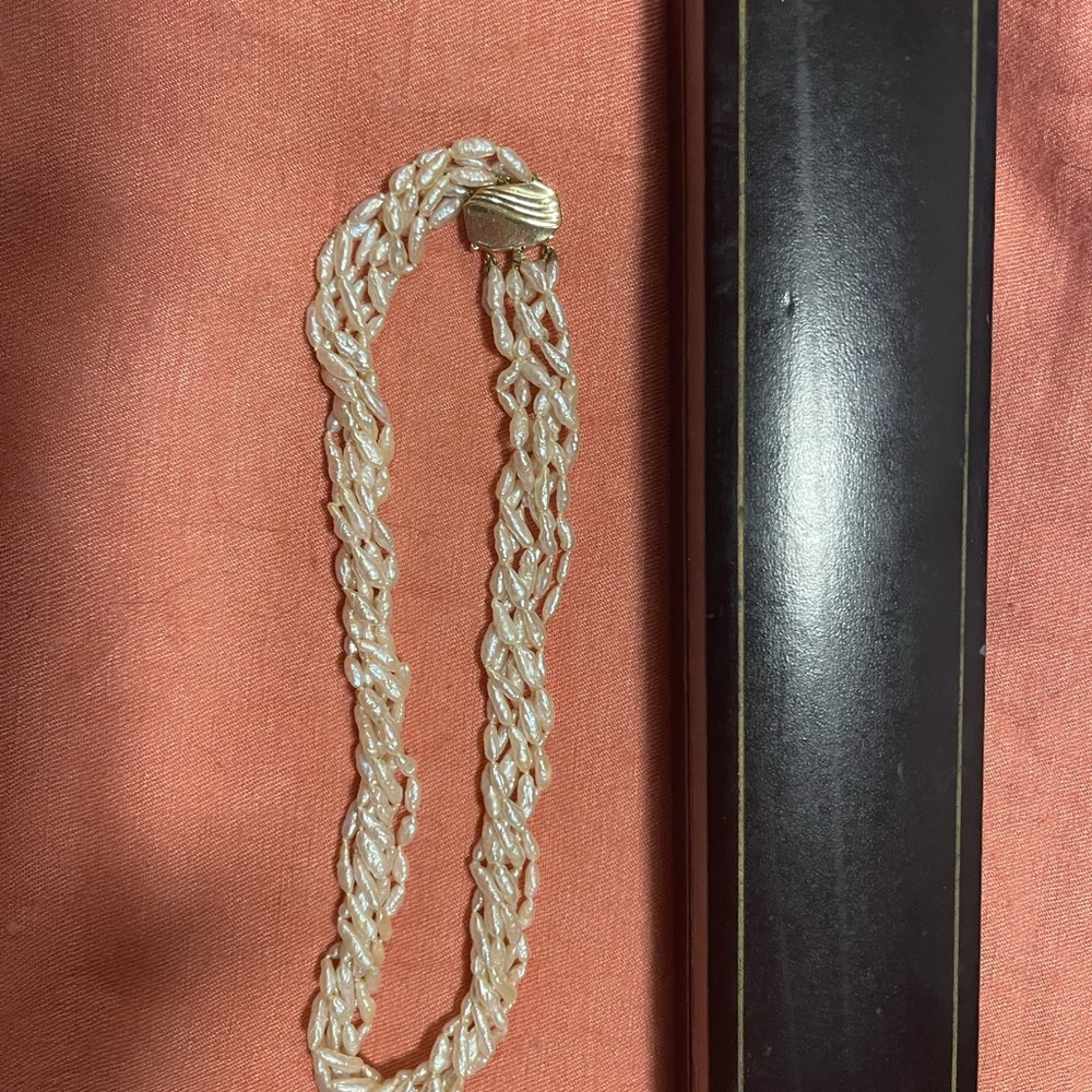 Elegant Vintage Rice Pearl Necklace